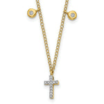 Load image into Gallery viewer, 14K Yellow Gold Diamond Cross Necklace 1/20-Carat
