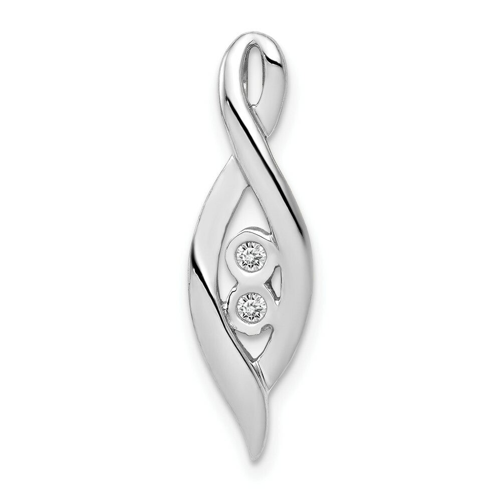 14K White Gold .04-Carat Diamond Accent Slide Pendant