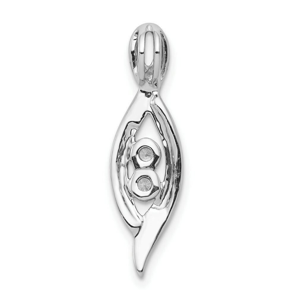 14K White Gold .04-Carat Diamond Accent Slide Pendant