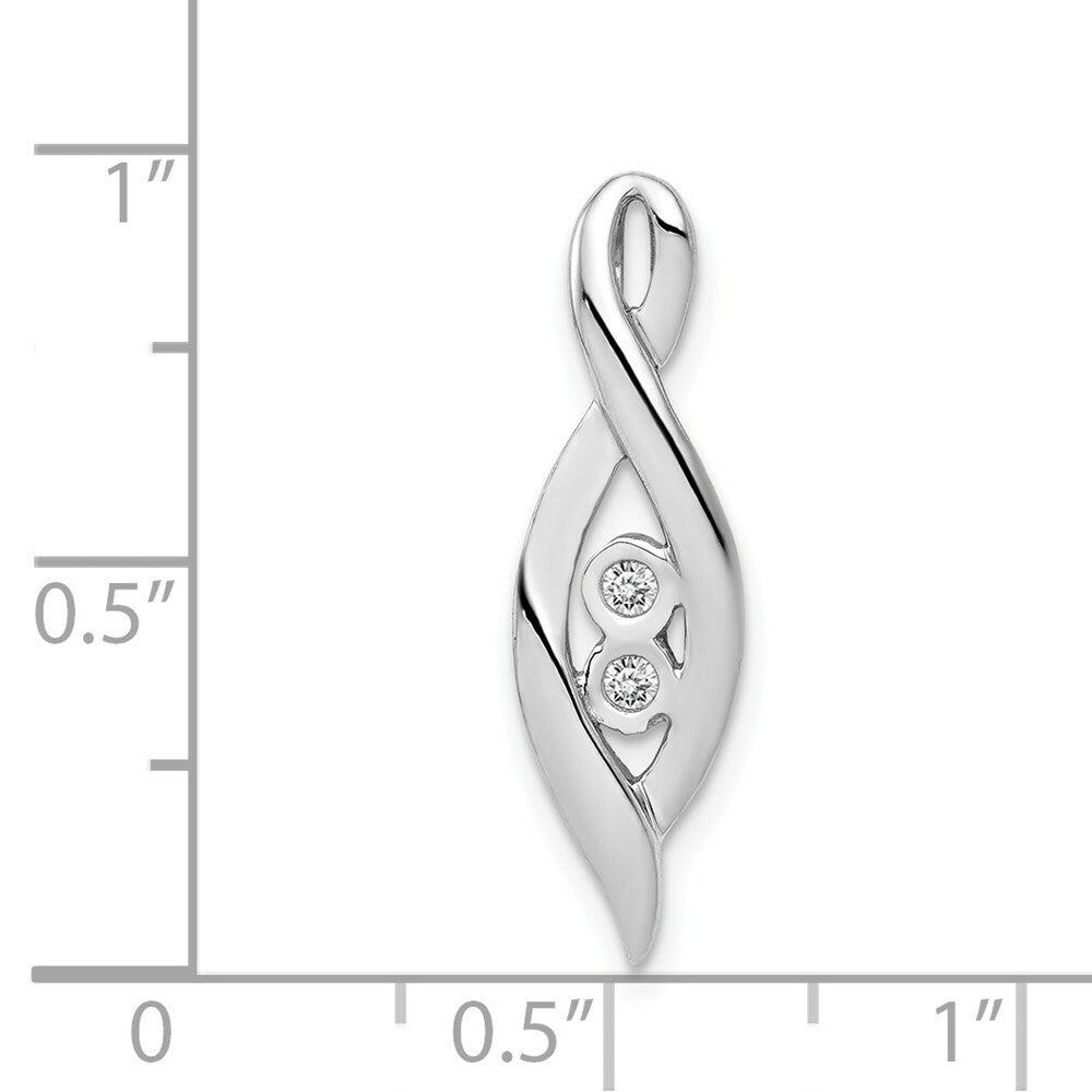 14K White Gold .04-Carat Diamond Accent Slide Pendant