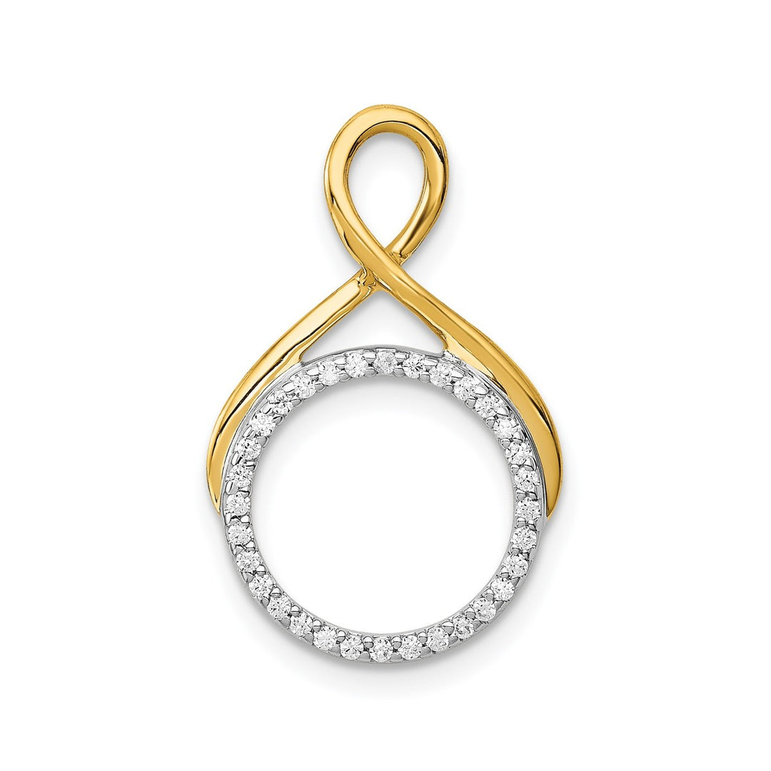 14K White Gold 1/10-Carat Diamond Fancy Circle Chain Slide