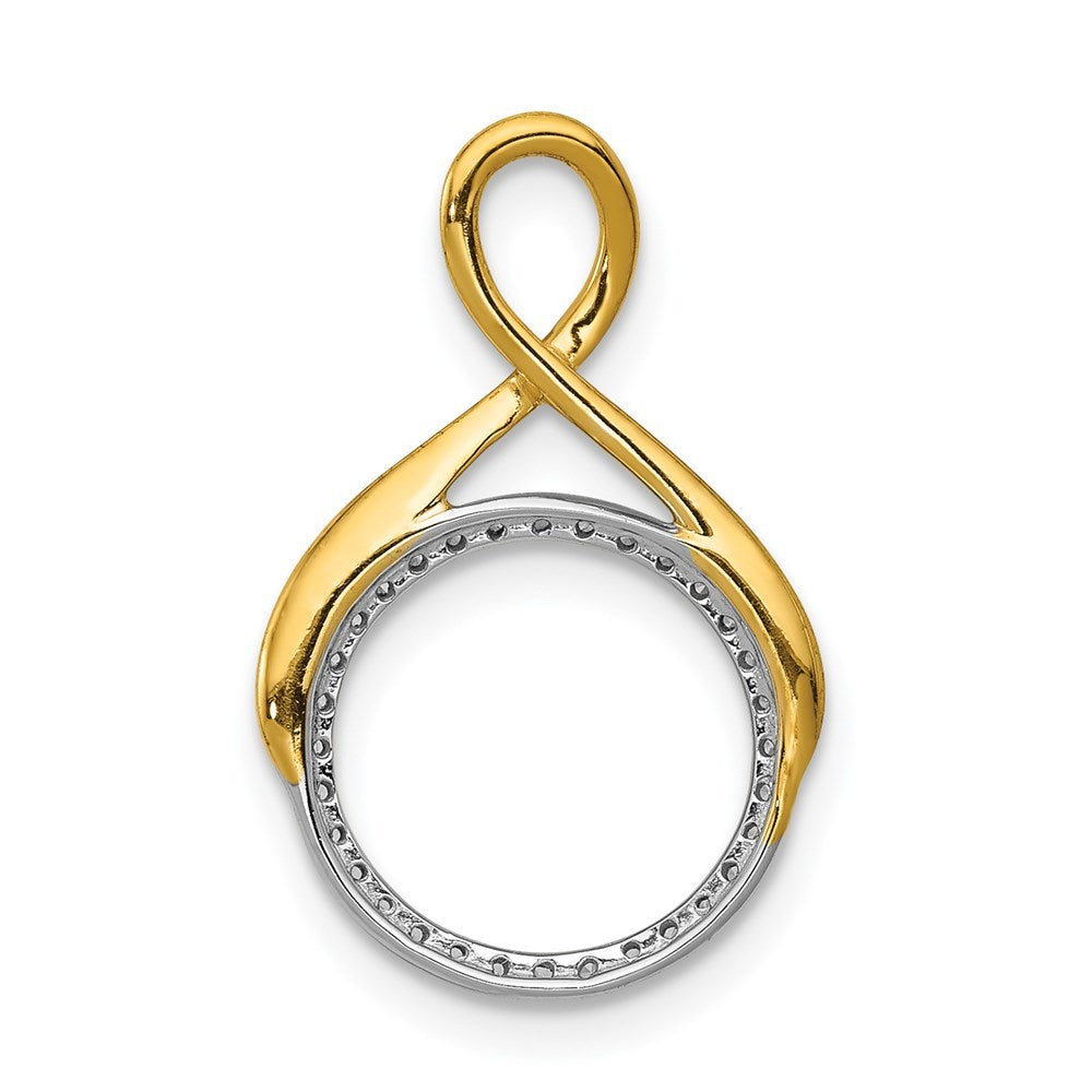 14K White Gold 1/10-Carat Diamond Fancy Circle Chain Slide