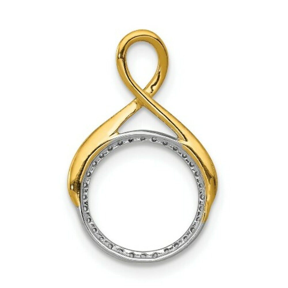 14K Two-tone Gold Diamond Chain Slide 1/10-Carat