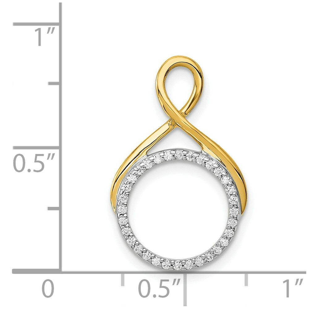 14K Two-tone Gold Diamond Chain Slide 1/10-Carat