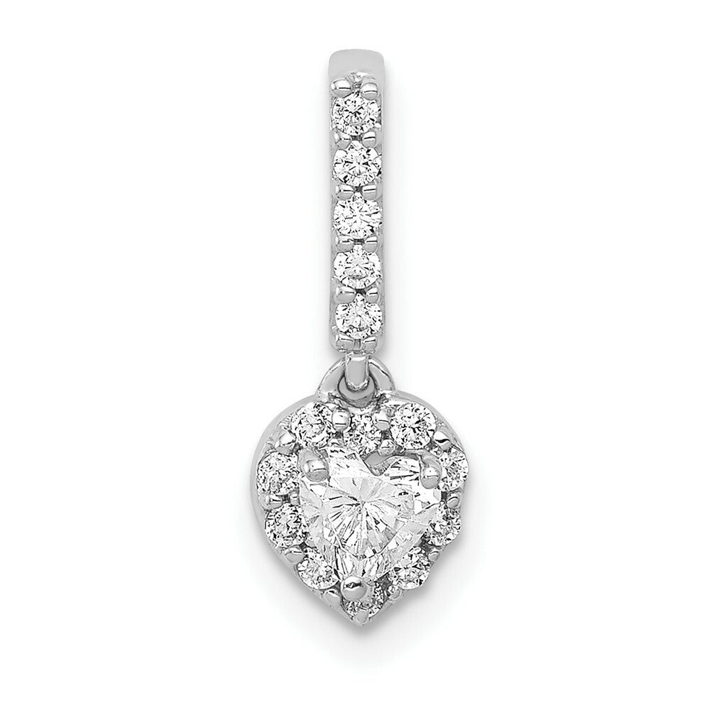 14K White Gold 1/4-Carat Diamond Slide Pendant