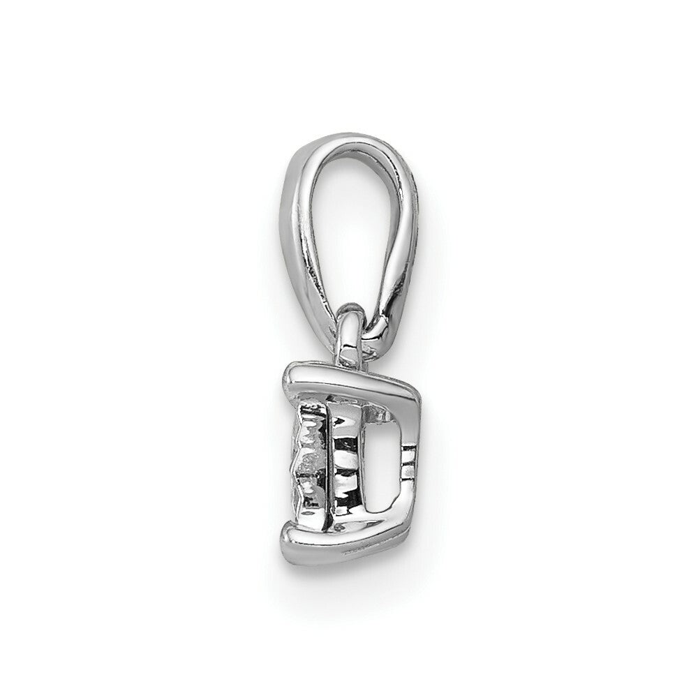 14K White Gold Diamond Pendant 1/10-Carat