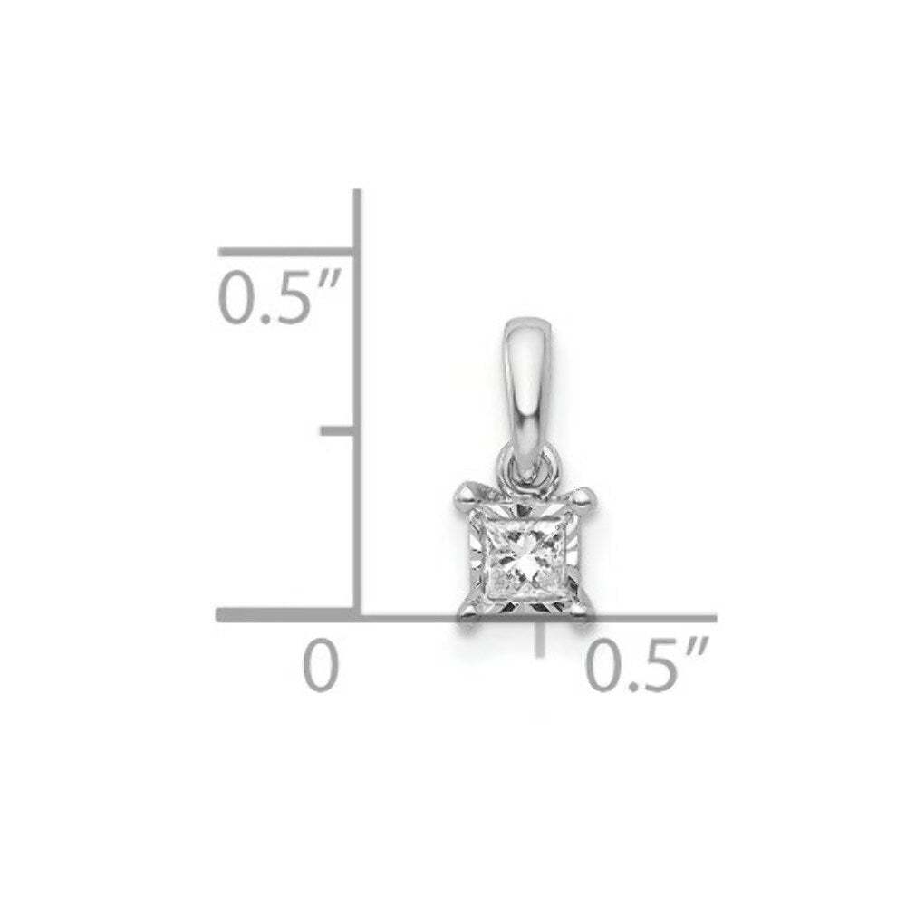14K White Gold Diamond Pendant 1/10-Carat