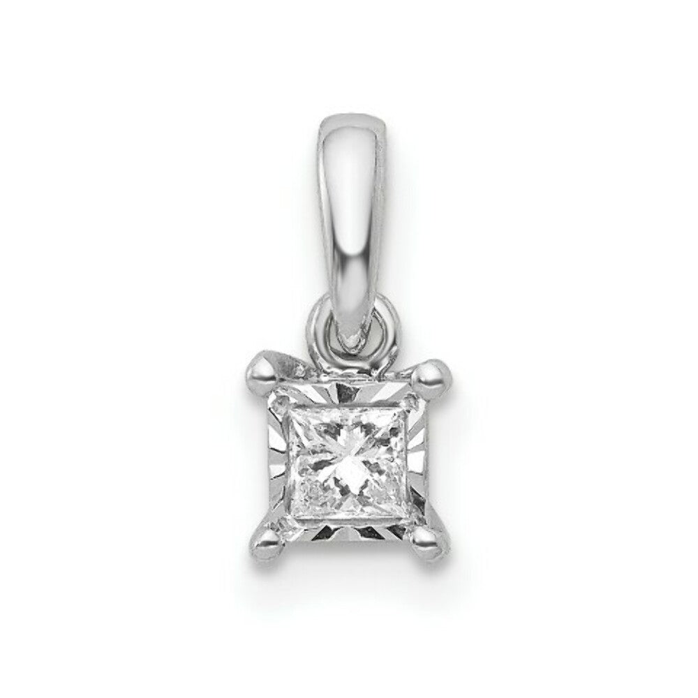 14K White Gold Diamond Pendant 1/10-Carat