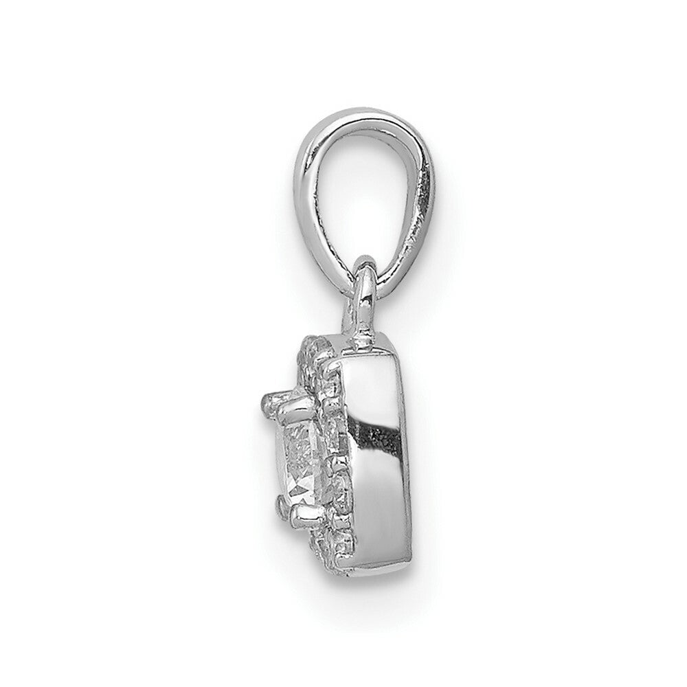 14K White Gold 1/3-Carat Diamond Square Cluster Pendant