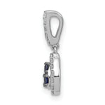 Load image into Gallery viewer, 14K White Gold 1/4-Carat Blue/White Diamond Teardrop Pendant
