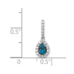 Load image into Gallery viewer, 14K White Gold 1/4-Carat Blue/White Diamond Teardrop Pendant
