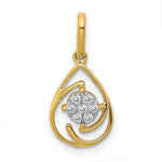 Load image into Gallery viewer, 14K Yellow Gold Polished Diamond Teardrop Pendant 1/15-Carat
