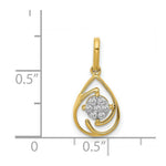 Load image into Gallery viewer, 14K Yellow Gold Polished Diamond Teardrop Pendant 1/15-Carat
