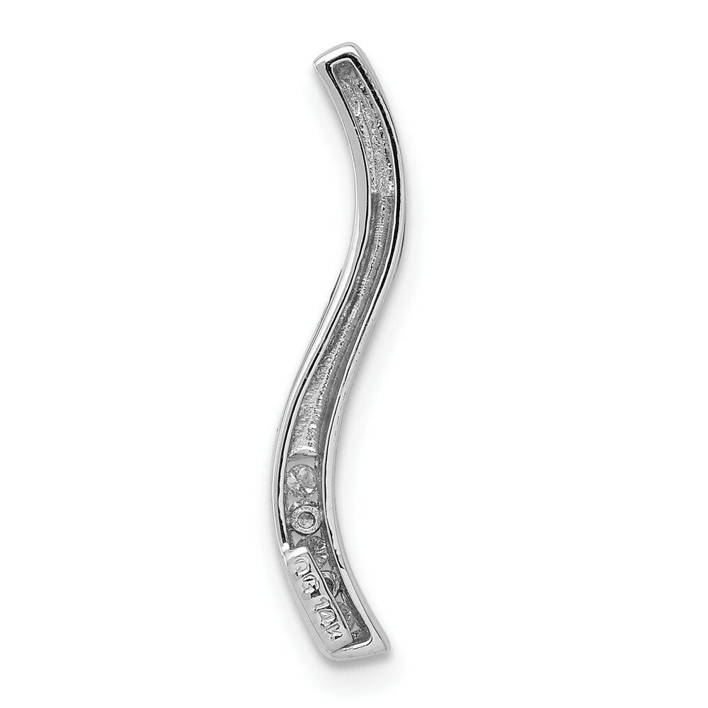 14K White Gold Diamond Chain Slide Pendant 1/20-Carat