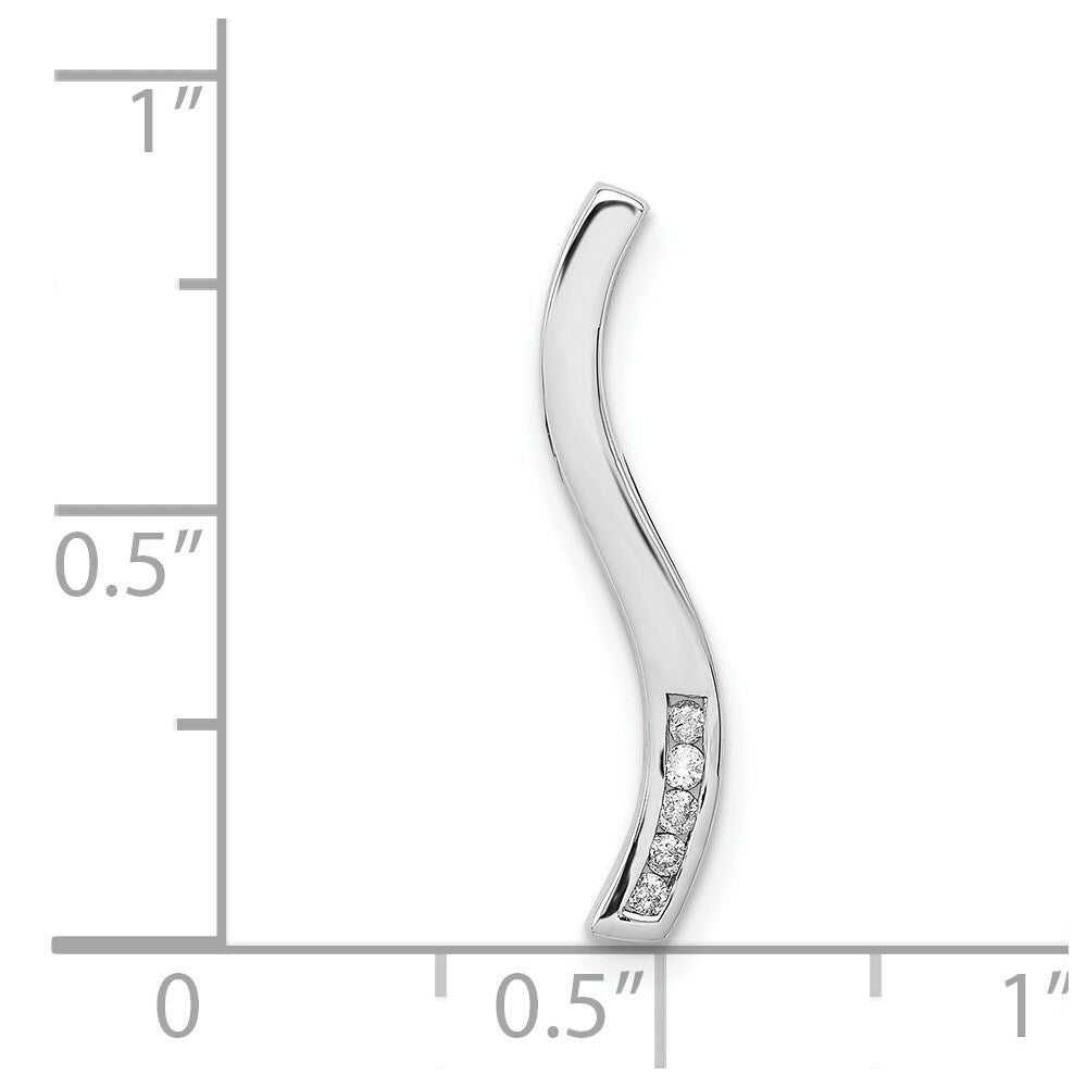 14K White Gold Diamond Chain Slide Pendant 1/20-Carat