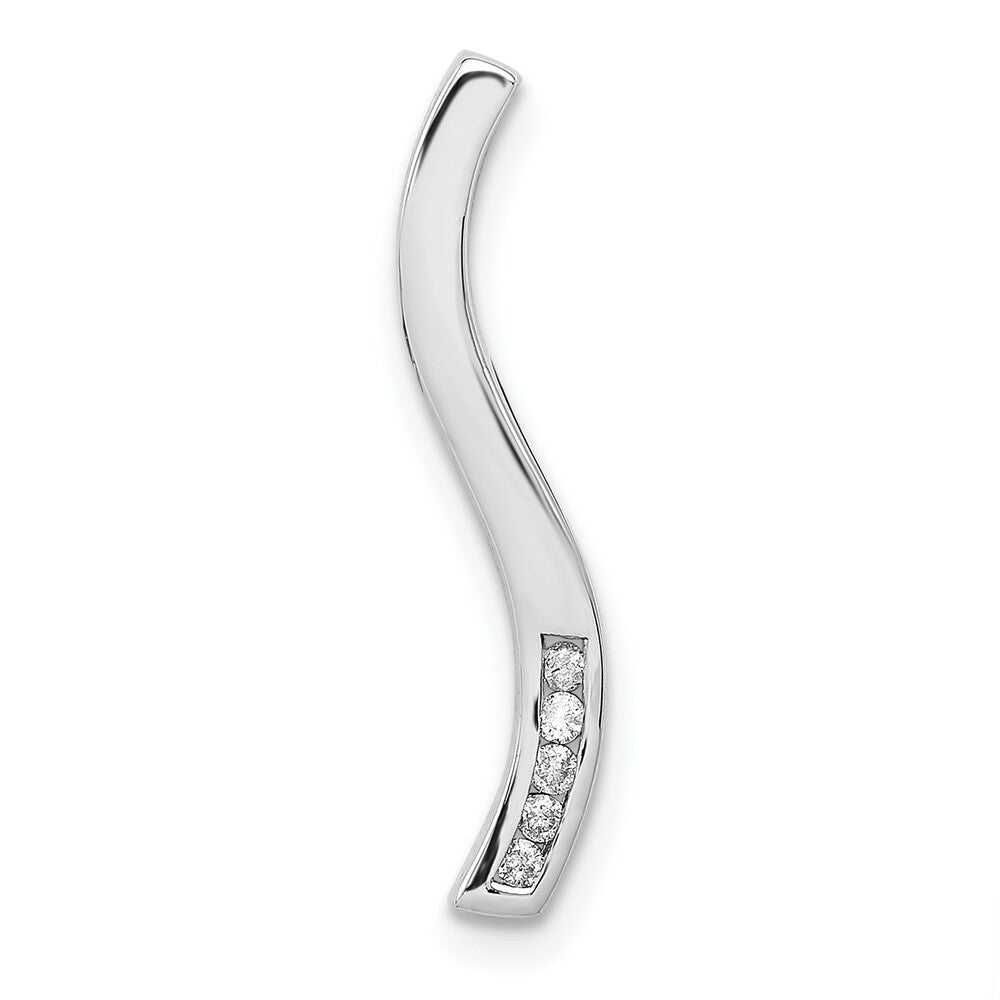 14K White Gold Diamond Chain Slide Pendant 1/20-Carat