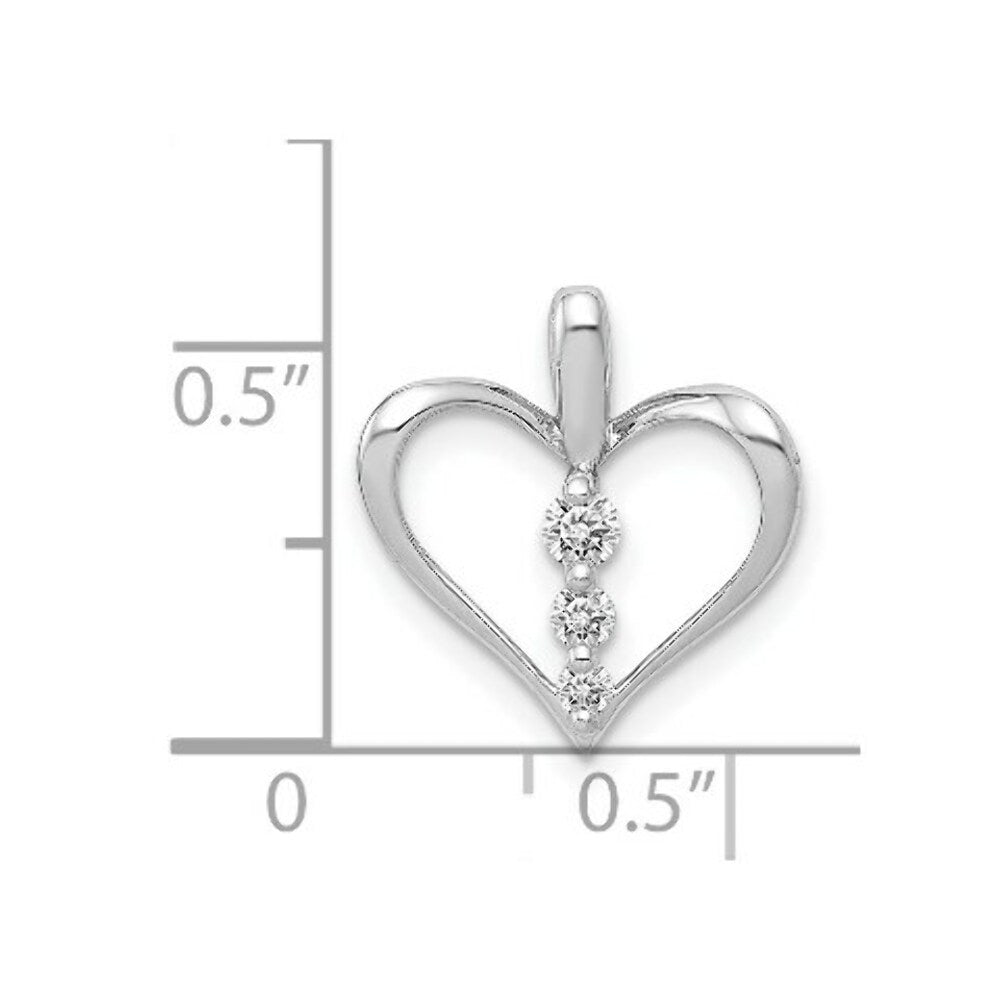 14K White Gold Diamond Pendant 1/10-Carat