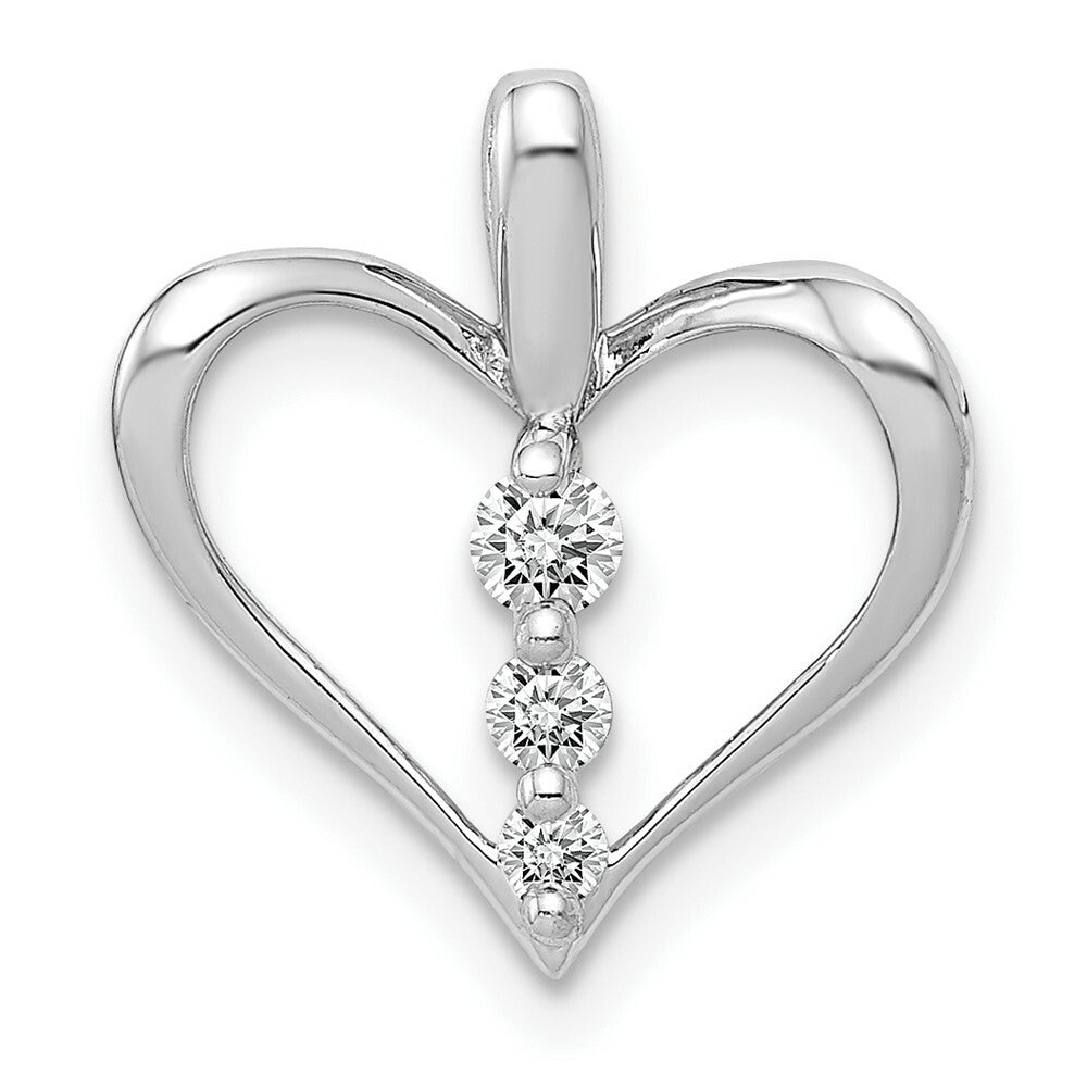 14K White Gold Diamond Pendant 1/10-Carat