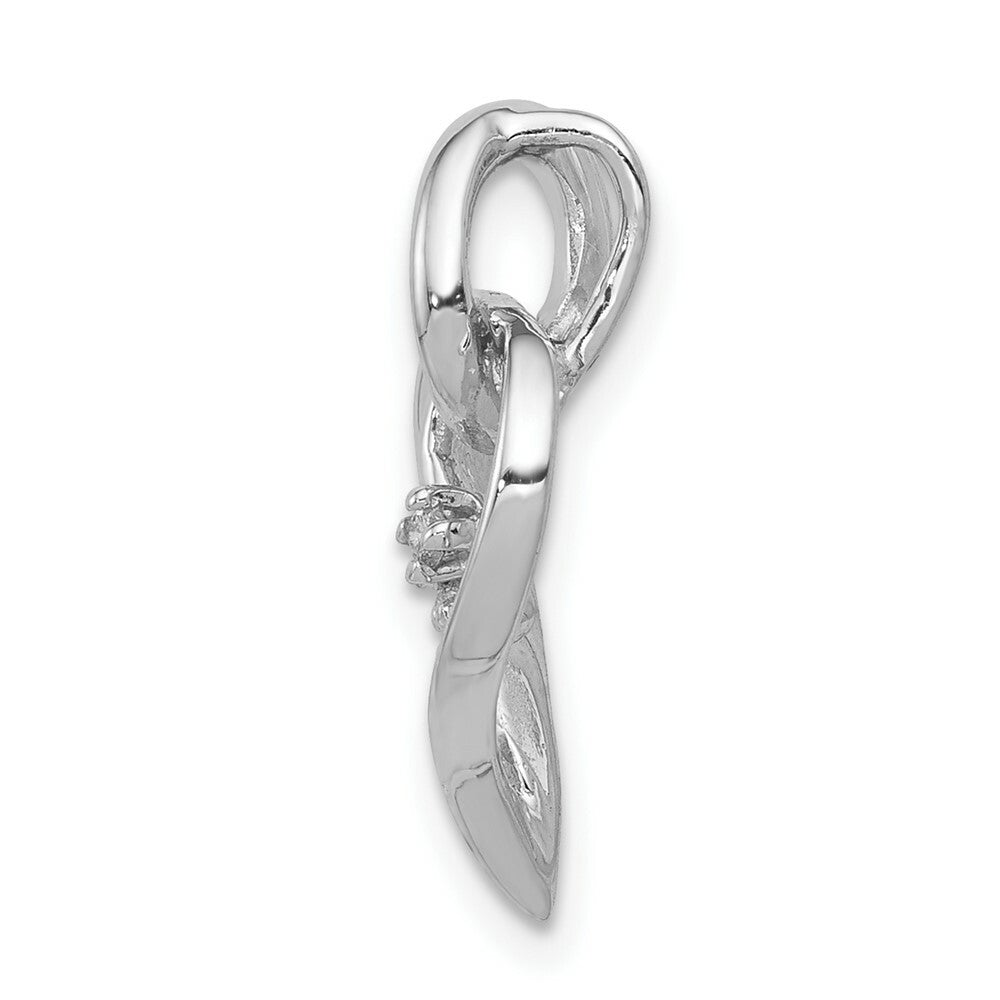 14K White Gold 2-Diamond Accent Open Heart