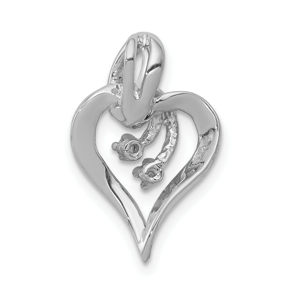 14K White Gold 2-Diamond Accent Open Heart
