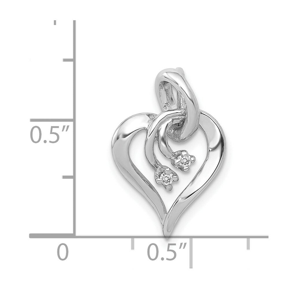 14K White Gold 2-Diamond Accent Open Heart
