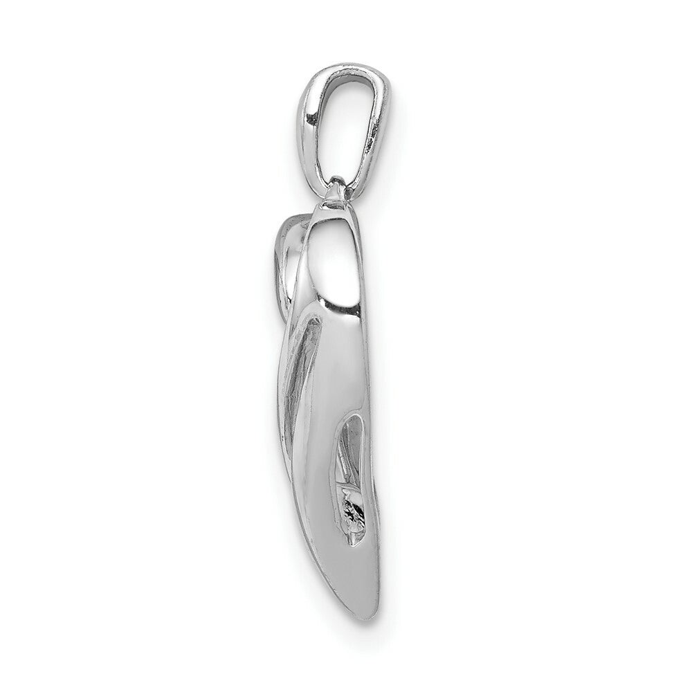 14K White Gold Diamond Heart Pendant 1/20-Carat