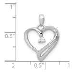 Load image into Gallery viewer, 14K White Gold Diamond Heart Pendant 1/20-Carat

