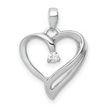 Load image into Gallery viewer, 14K White Gold Diamond Heart Pendant 1/20-Carat
