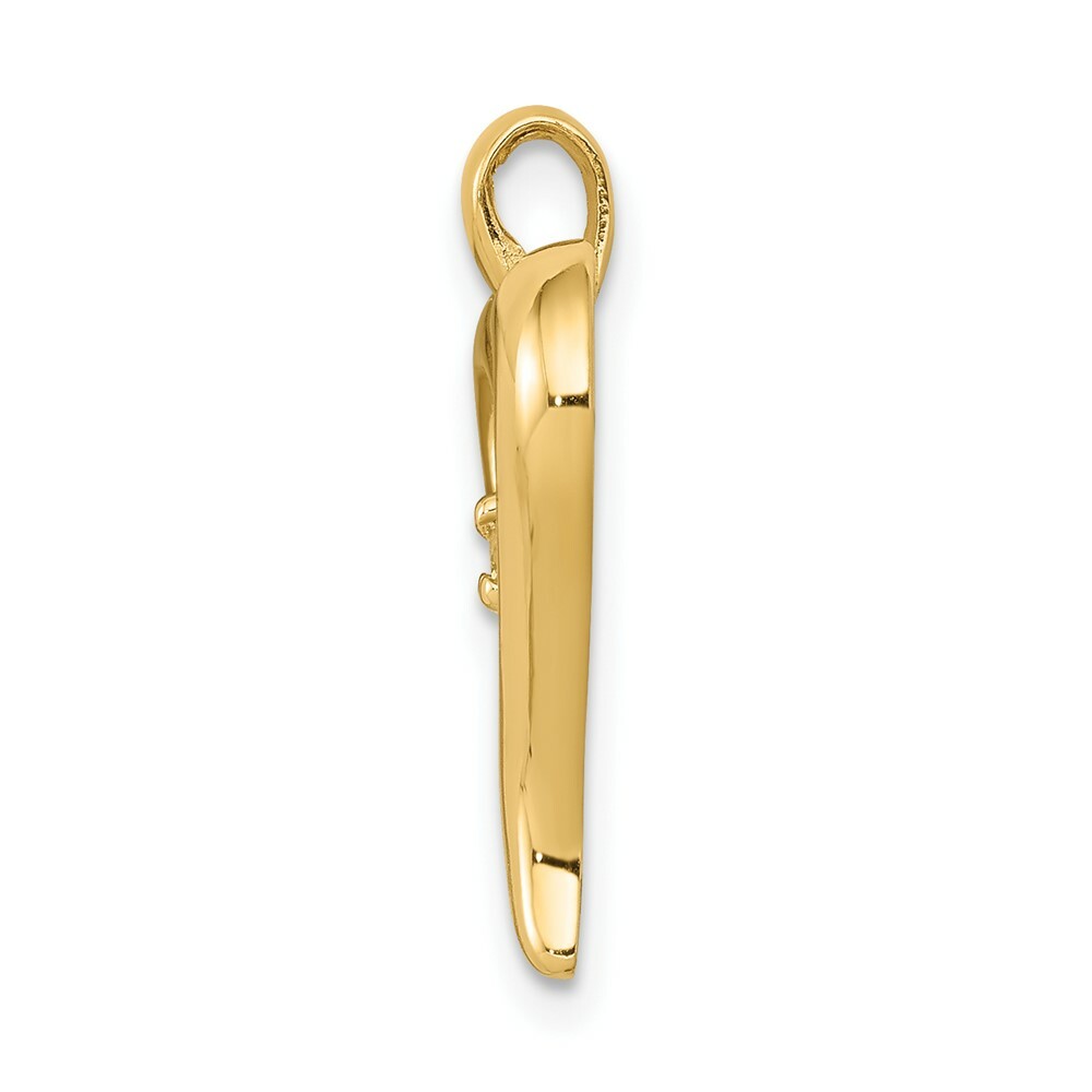 14K Yellow Gold SI3/I1 Diamond Heart Pendant 1/15-Carat