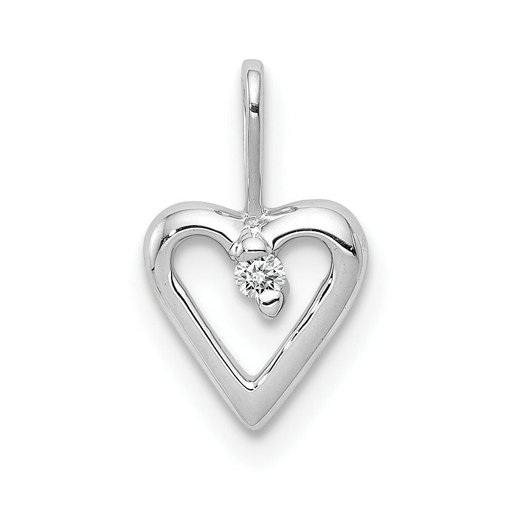 14K White Gold .02-Carat Diamond Accent Pendant