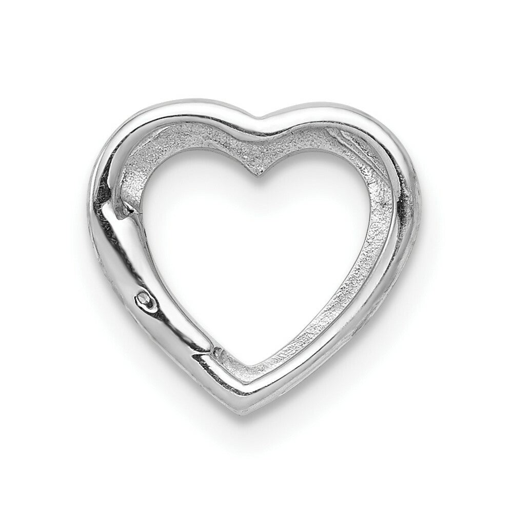 14K White Gold .01-Carat Diamond Accent Heart Slide Pendant
