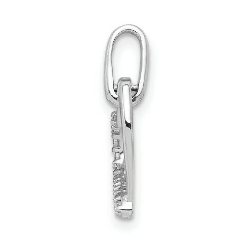 14K White Gold Diamond Heart Pendant 1/12-Carat