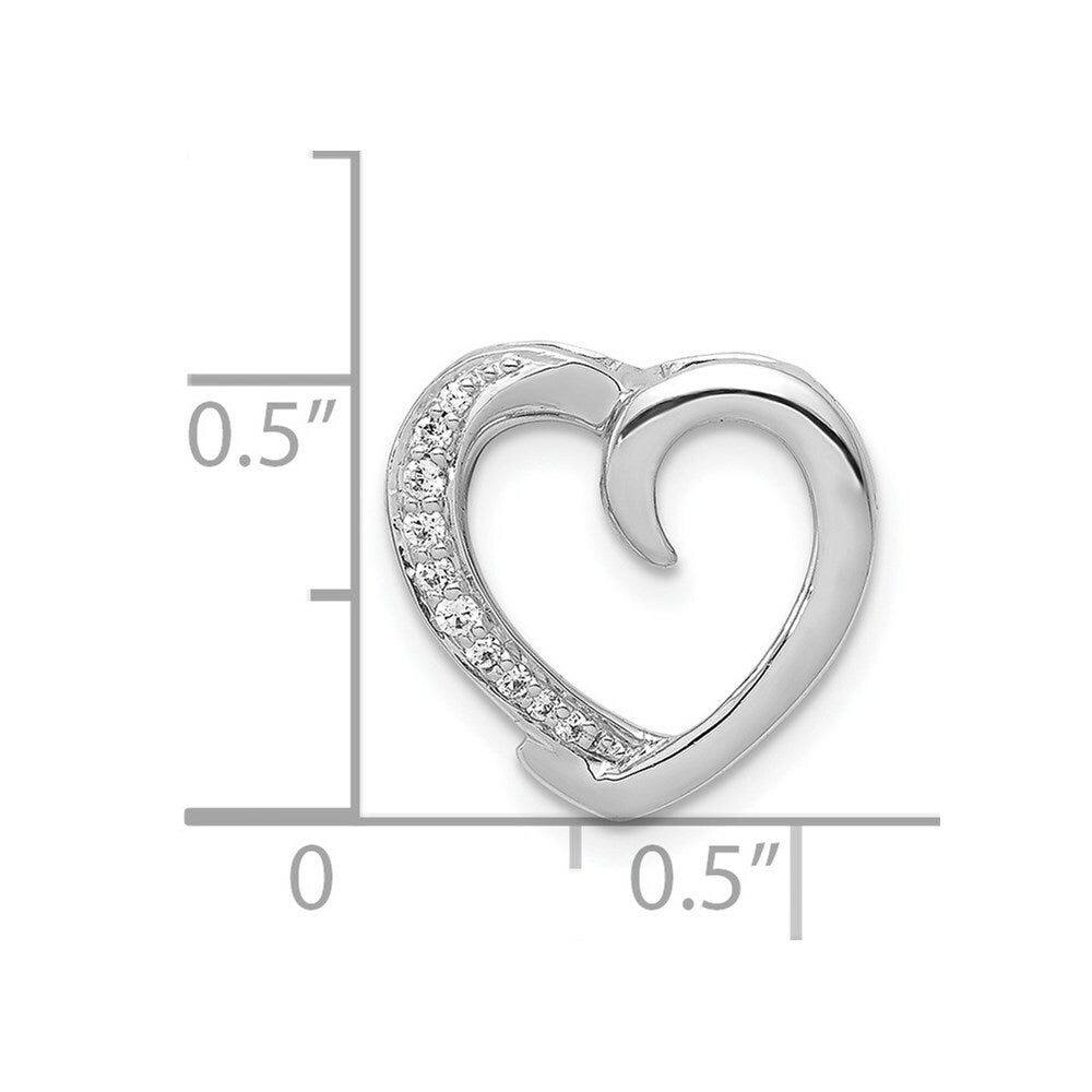 14K White Gold Diamond Pendant 1/15-Carat