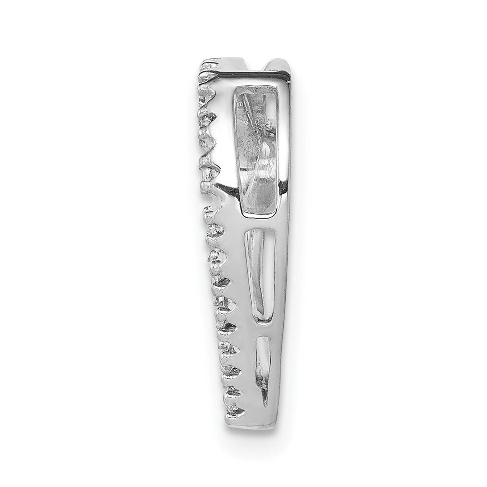 14K White Gold Diamond Heart Chain Slide Pendant 1/20-Carat