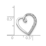 Load image into Gallery viewer, 14K White Gold Diamond Heart Chain Slide Pendant 1/20-Carat
