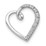 Load image into Gallery viewer, 14K White Gold Diamond Heart Chain Slide Pendant 1/20-Carat
