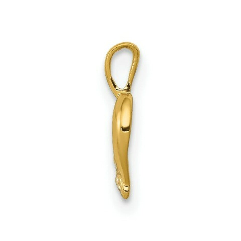 14K Yellow Gold Diamond Accent Heart Pendant