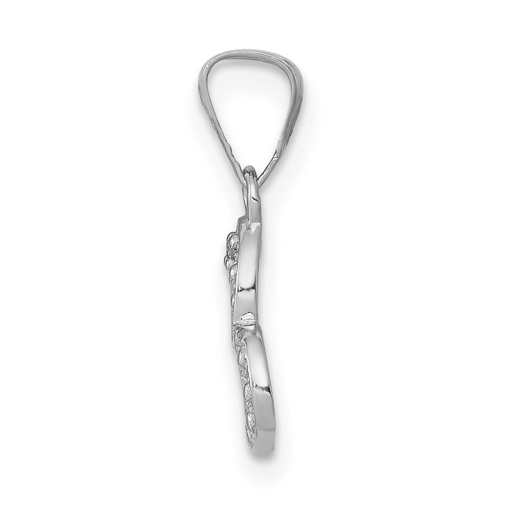 14K White Gold .01-Carat Diamond Accent Heart Pendant