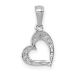 Load image into Gallery viewer, 14K White Gold .01-Carat Diamond Accent Heart Pendant
