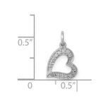 Load image into Gallery viewer, 14K White Gold Diamond Heart Charm 1/20-Carat
