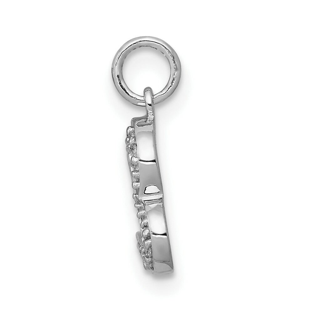 14K White Gold Diamond Heart Charm 1/20-Carat