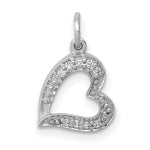 Load image into Gallery viewer, 14K White Gold Diamond Heart Charm 1/20-Carat
