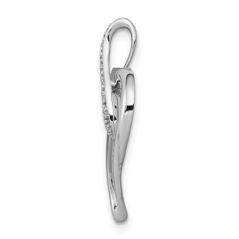 14K White Gold Diamond Heart Pendant 1/20-Carat