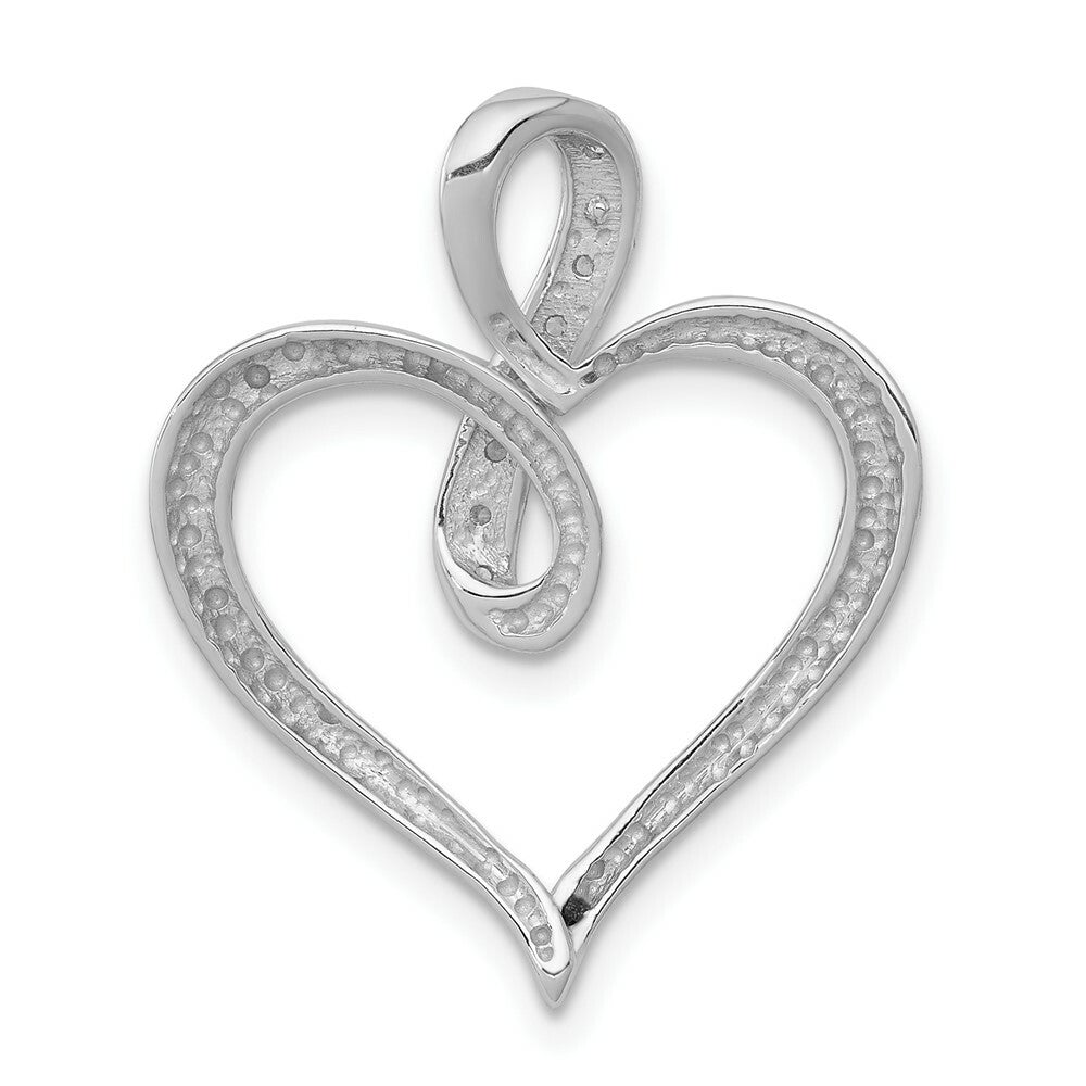 14K White Gold Diamond Heart Pendant 1/20-Carat