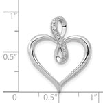 Load image into Gallery viewer, 14K White Gold Diamond Heart Pendant 1/20-Carat
