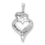 Load image into Gallery viewer, 14K White Gold .018-Carat Diamond Accent MOM Heart Pendant
