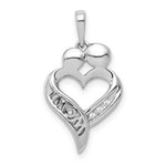 Load image into Gallery viewer, 14K White Gold .018-Carat Diamond Accent MOM Heart Pendant

