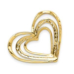 Load image into Gallery viewer, 14K Yellow Gold .012-Carat Diamond Accent Triple Heart Slide Pendant
