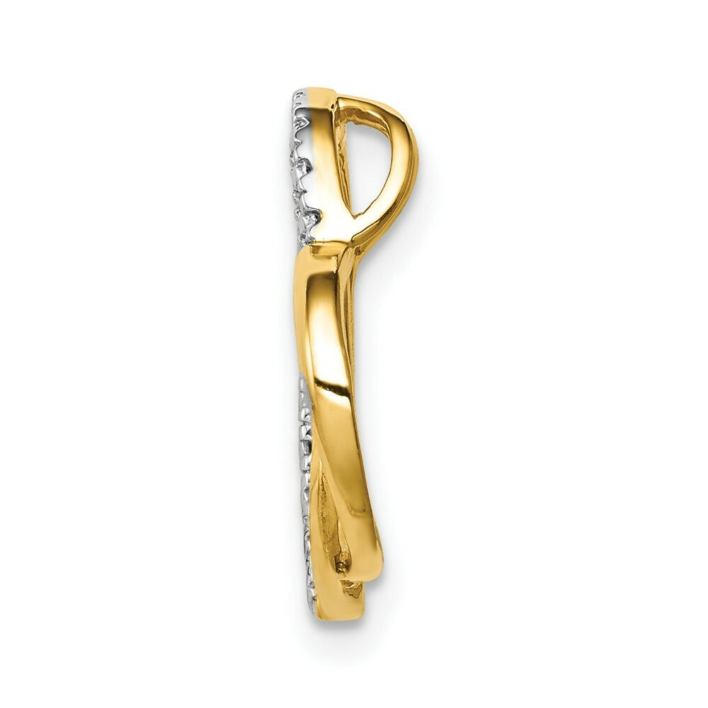 14K Yellow Gold .01-Carat Diamond Accent Double Heart Slide Pendant