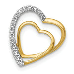 Load image into Gallery viewer, 14K Yellow Gold .01-Carat Diamond Accent Double Heart Slide Pendant
